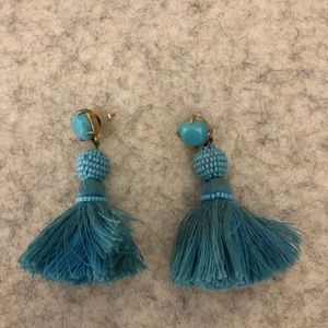 Blue tassel earrings